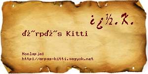 Árpás Kitti névjegykártya